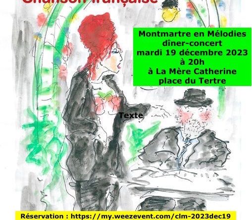 PATTIKA chante Montmartre en Mélodies, mardi 19 novembre à 20h à La Mère Catherine